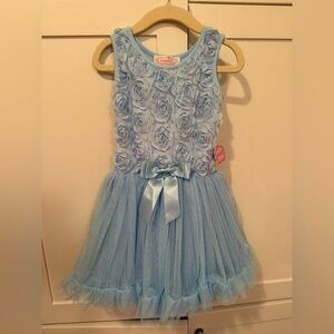 Popatu Light Blue Rosette Tulle Dress